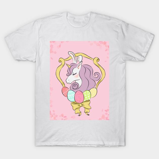 Happy easter purple hair unicorn T-Shirt by CintiaSand